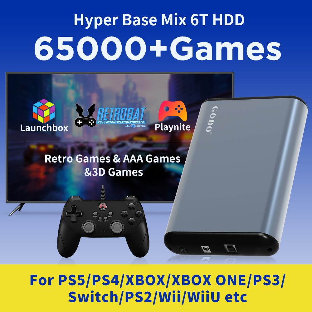 Retro Gaming Ps3 - JMachen 6TB Sistem HDD Gaming Portabel