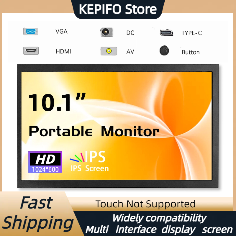 Retro Gaming Monitor - Monitor Portabel 10 Inci 1024X600 IPS